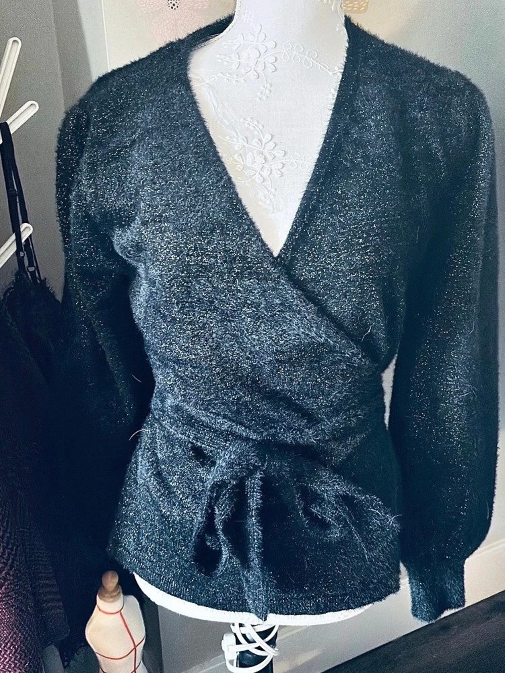 MEXX Wrap Front Peplum Blouse sparkly